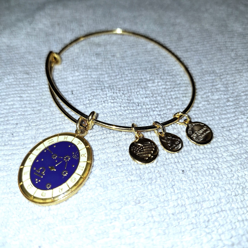 Gold and Blue Zodiac Charm Bracelet (Libra)